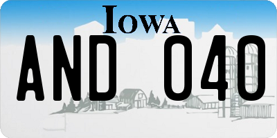 IA license plate AND040