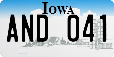 IA license plate AND041