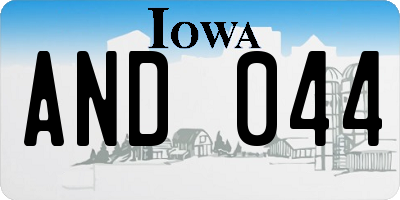 IA license plate AND044