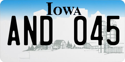 IA license plate AND045
