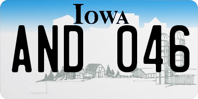 IA license plate AND046