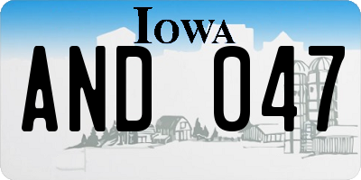 IA license plate AND047