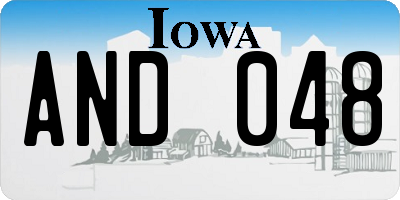 IA license plate AND048