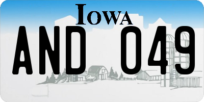 IA license plate AND049
