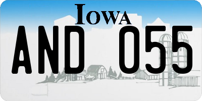 IA license plate AND055