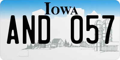 IA license plate AND057