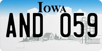 IA license plate AND059