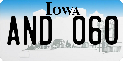 IA license plate AND060