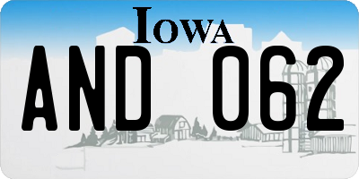 IA license plate AND062