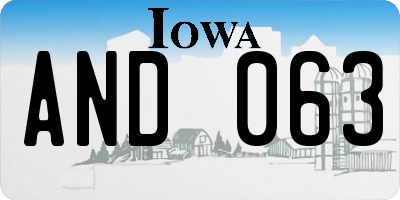 IA license plate AND063
