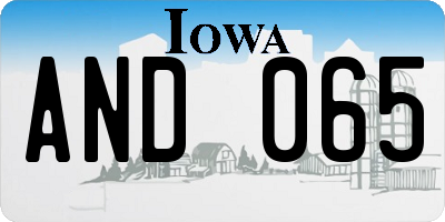 IA license plate AND065