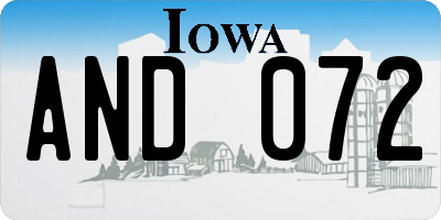 IA license plate AND072