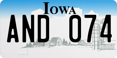 IA license plate AND074