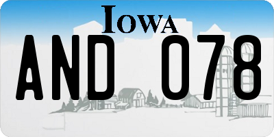 IA license plate AND078