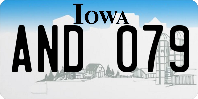 IA license plate AND079