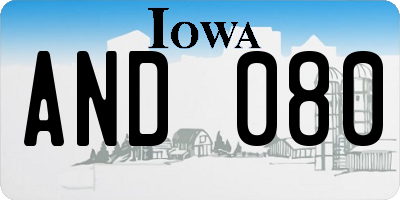 IA license plate AND080