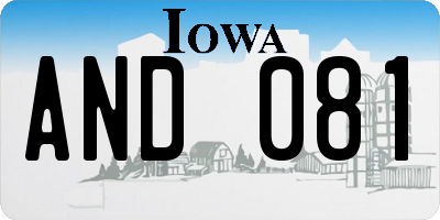 IA license plate AND081