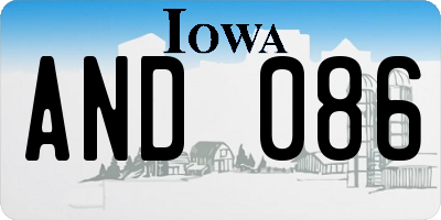 IA license plate AND086