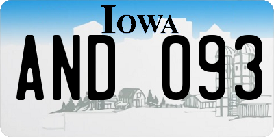 IA license plate AND093