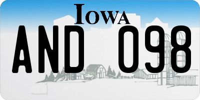 IA license plate AND098