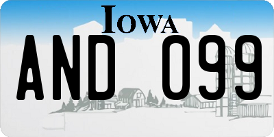 IA license plate AND099