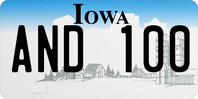 IA license plate AND100