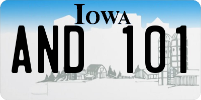 IA license plate AND101
