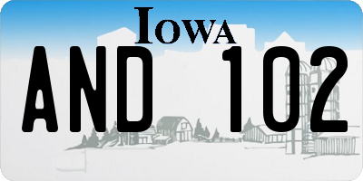 IA license plate AND102