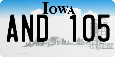 IA license plate AND105