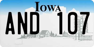 IA license plate AND107