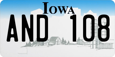 IA license plate AND108