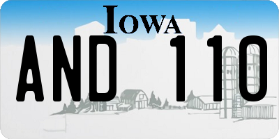 IA license plate AND110