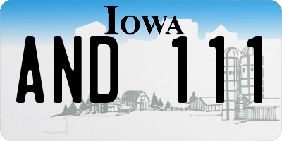 IA license plate AND111