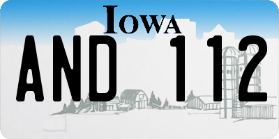 IA license plate AND112