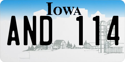 IA license plate AND114