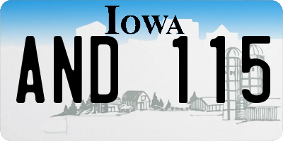 IA license plate AND115
