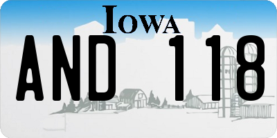 IA license plate AND118
