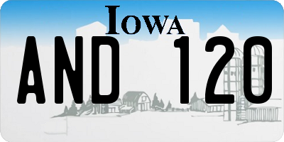 IA license plate AND120