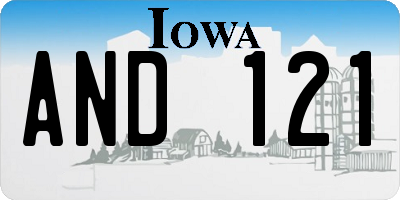 IA license plate AND121