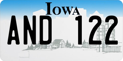 IA license plate AND122