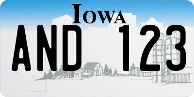 IA license plate AND123