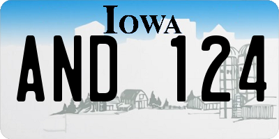 IA license plate AND124
