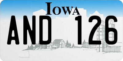IA license plate AND126