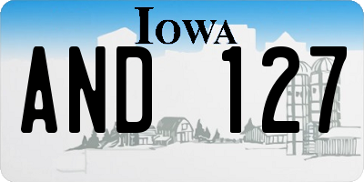 IA license plate AND127