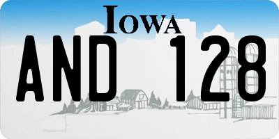 IA license plate AND128