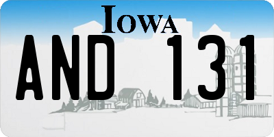 IA license plate AND131