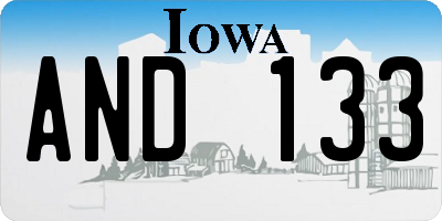 IA license plate AND133