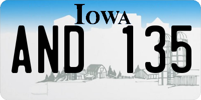 IA license plate AND135