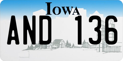 IA license plate AND136