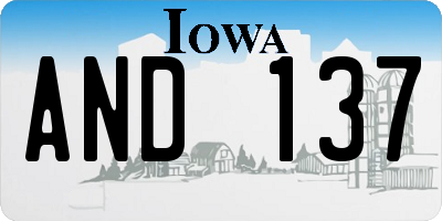 IA license plate AND137